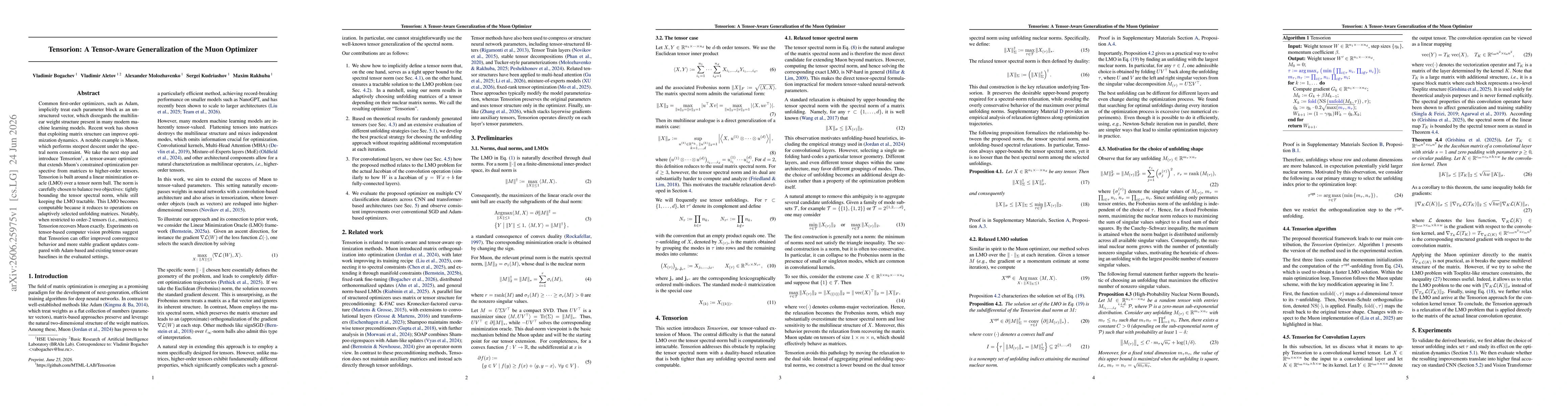 Thumbnail for Tensorion: A Tensor-Aware Generalization of the Muon Optimizer
