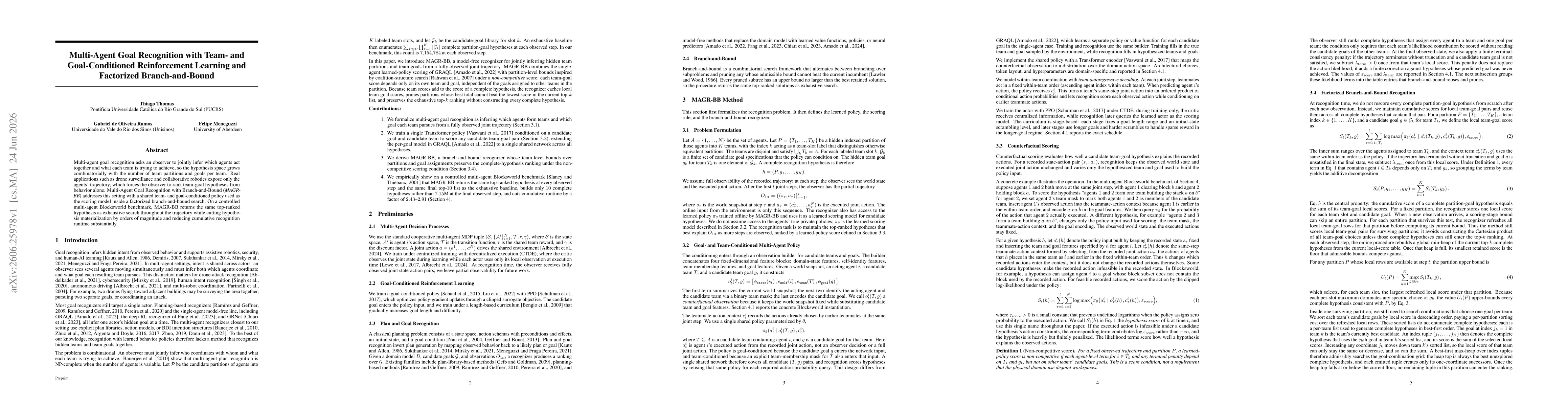 Thumbnail for Multi-Agent Goal Recognition with Team- and Goal-Conditioned Reinforcement Learning and Factorized Branch-and-Bound