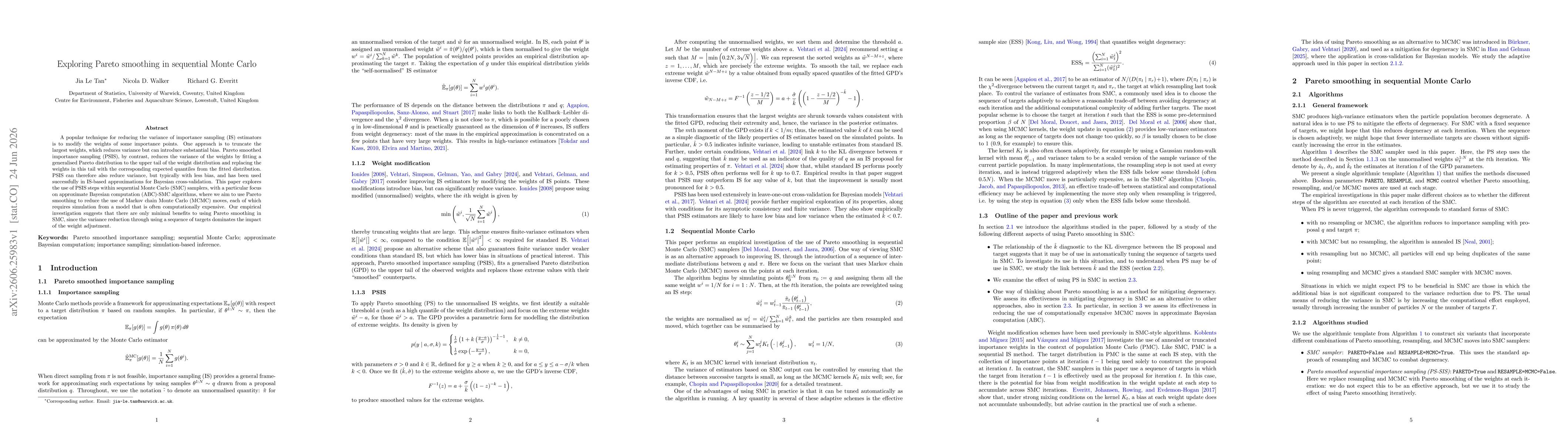 Thumbnail for Exploring Pareto smoothing in sequential Monte Carlo