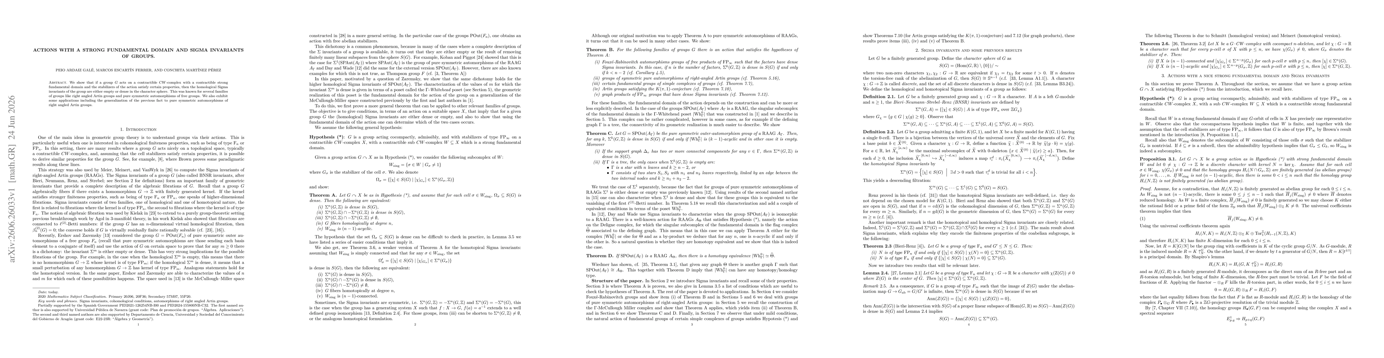 Thumbnail for Actions with a strong fundamental domain and Sigma invariants of groups