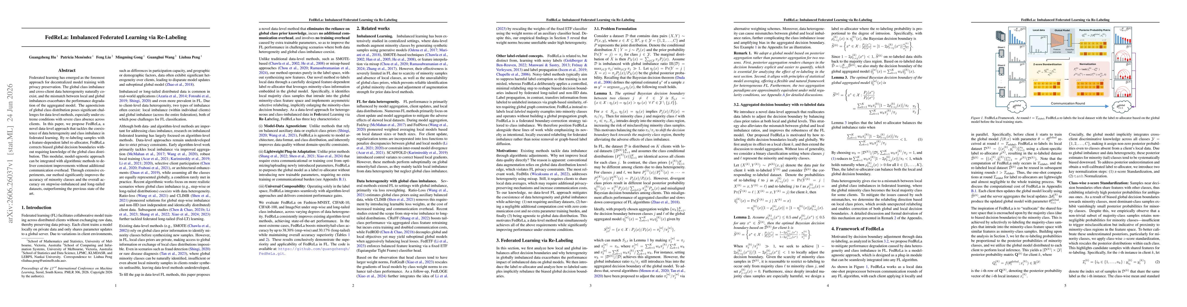 Thumbnail for FedReLa: Imbalanced Federated Learning via Re-Labeling