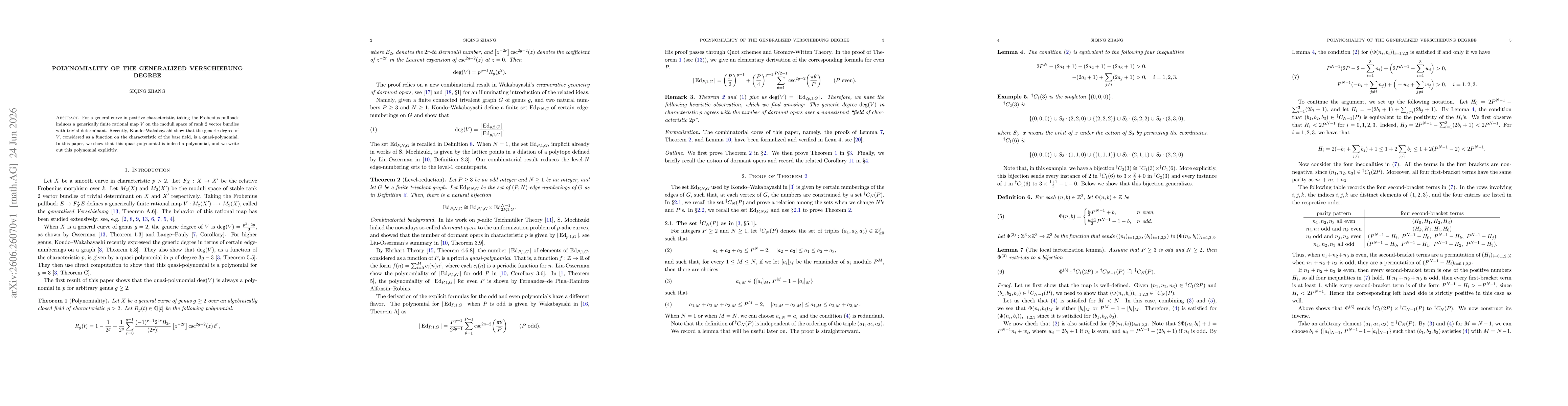 Thumbnail for Polynomiality of the Generalized Verschiebung Degree