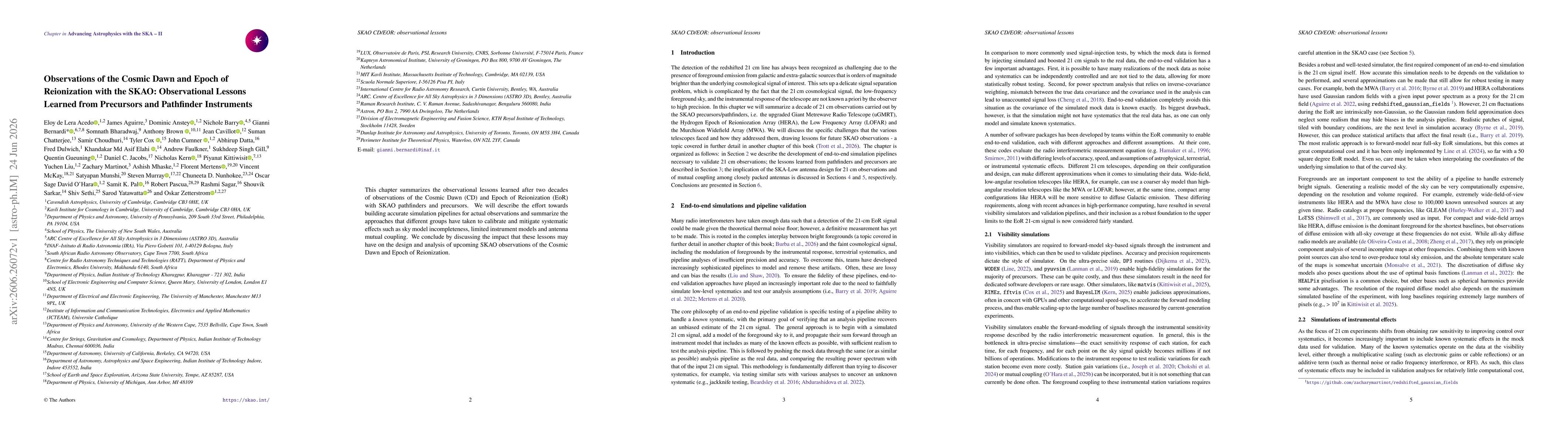 Thumbnail for Observations of the Cosmic Dawn and Epoch of Reionization with the SKAO: Observational Lessons Learned from Precursors and Pathfinder Instruments