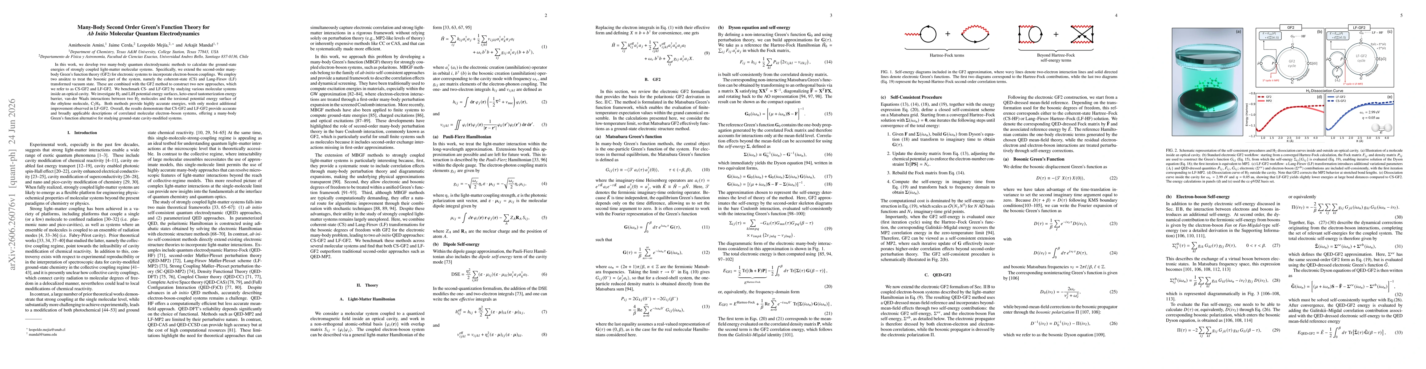 Thumbnail for Many-Body Second Order Green's Function Theory for Ab Initio Molecular Quantum Electrodynamics