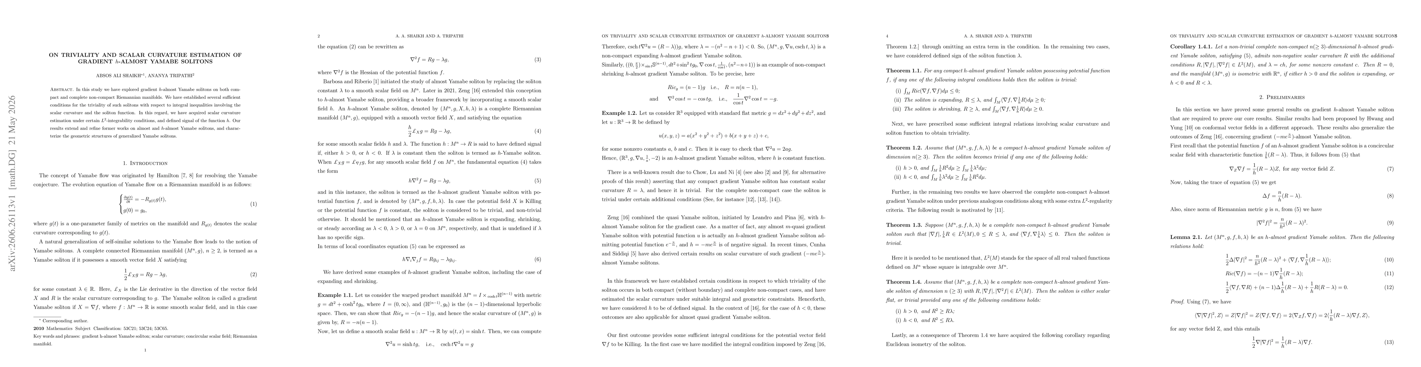 Thumbnail for On triviality and scalar curvature estimation of gradient h-almost Yamabe solitons