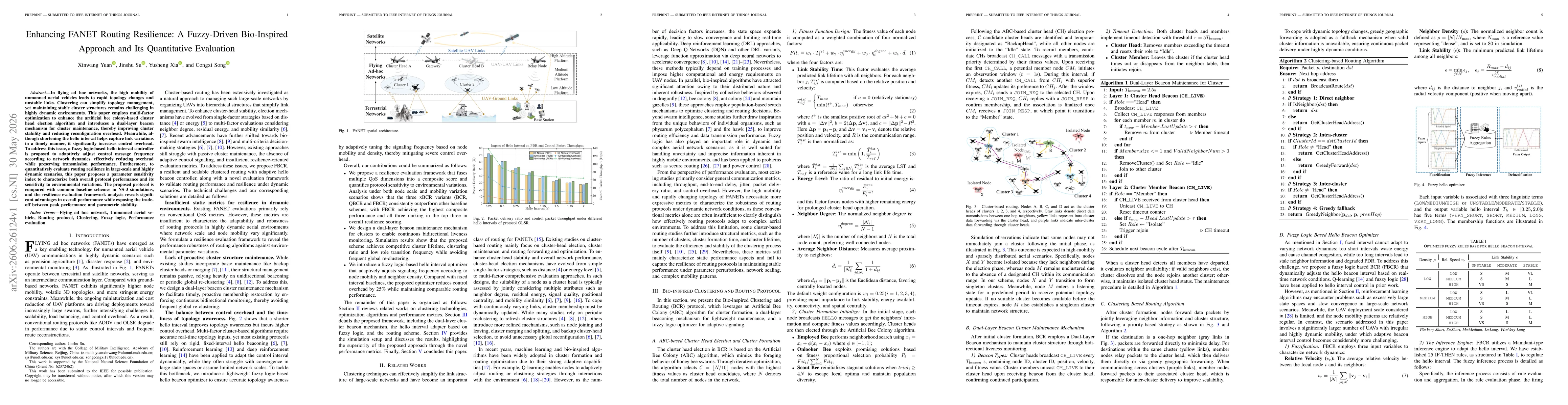 Thumbnail for Enhancing FANET Routing Resilience: A Fuzzy-Driven Bio-Inspired Approach and Its Quantitative Evaluation