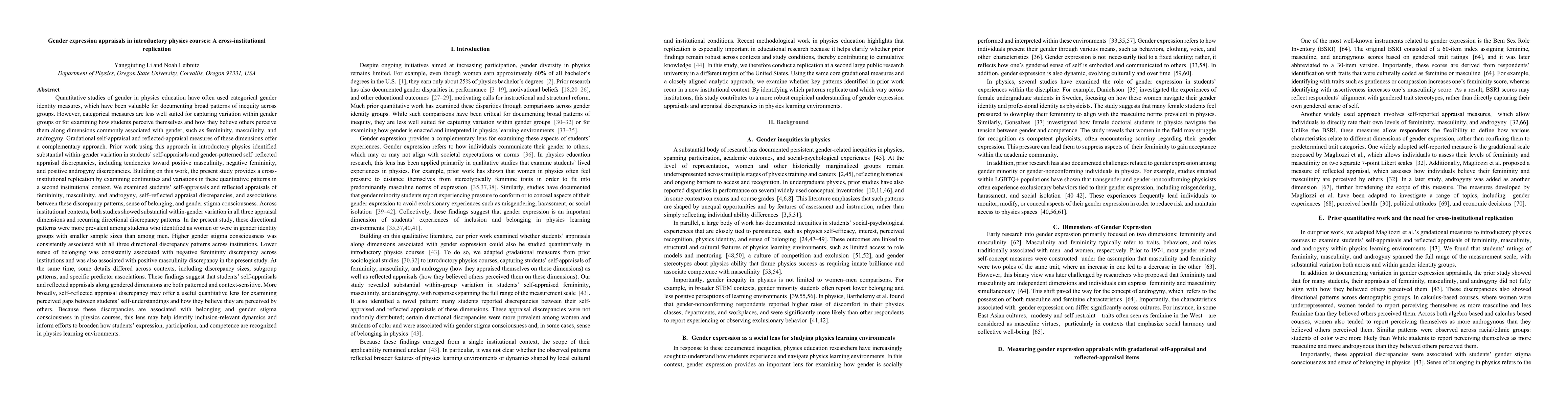 Thumbnail for Gender expression appraisals in introductory physics courses: A cross-institutional replication