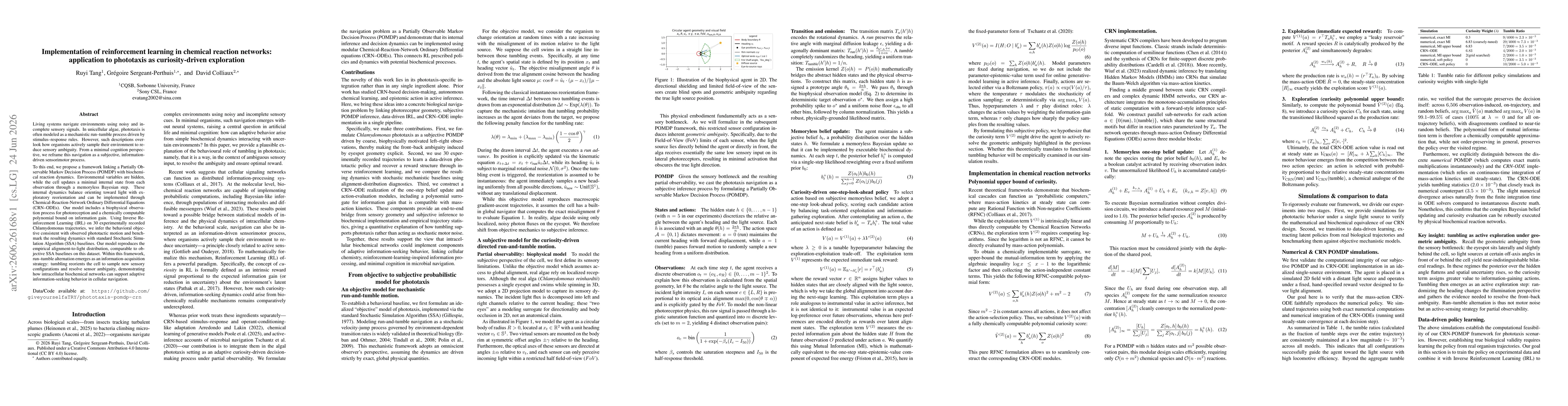 Thumbnail for Implementation of reinforcement learning in chemical reaction networks: application to phototaxis as curiosity-driven exploration