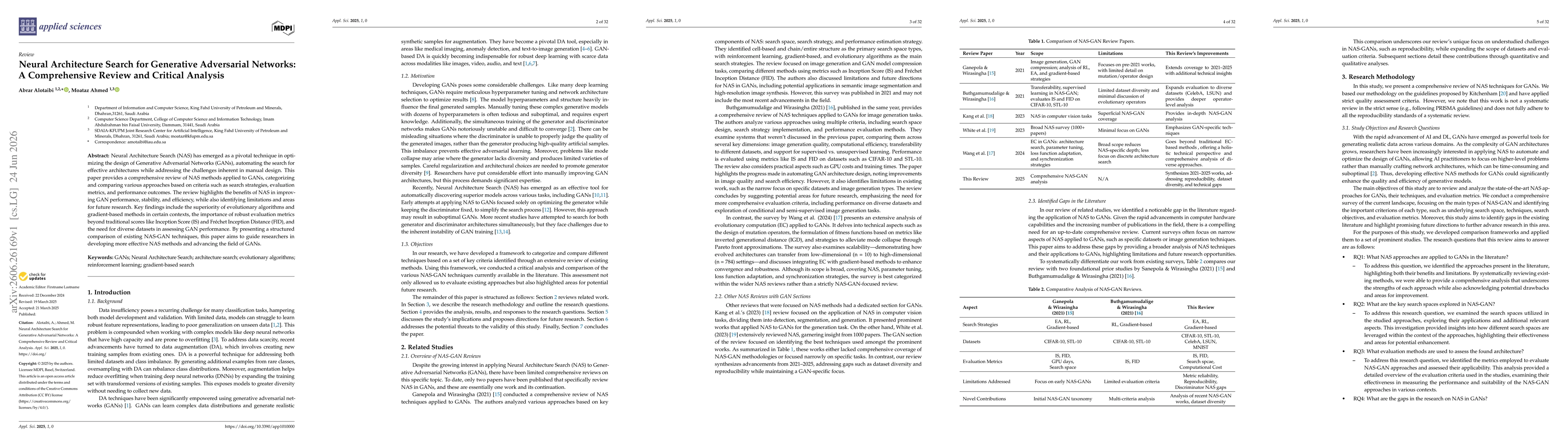 Thumbnail for Neural Architecture Search for Generative Adversarial Networks: A Comprehensive Review and Critical Analysis