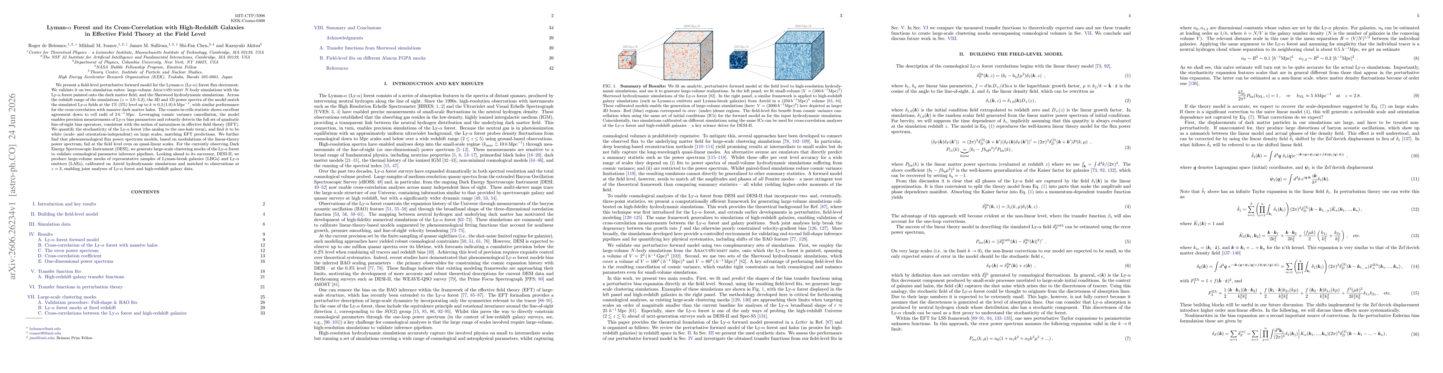 Thumbnail for Lyman-Alpha Forest and its Cross-Correlation with High-Redshift Galaxies in Effective Field Theory at the Field Level