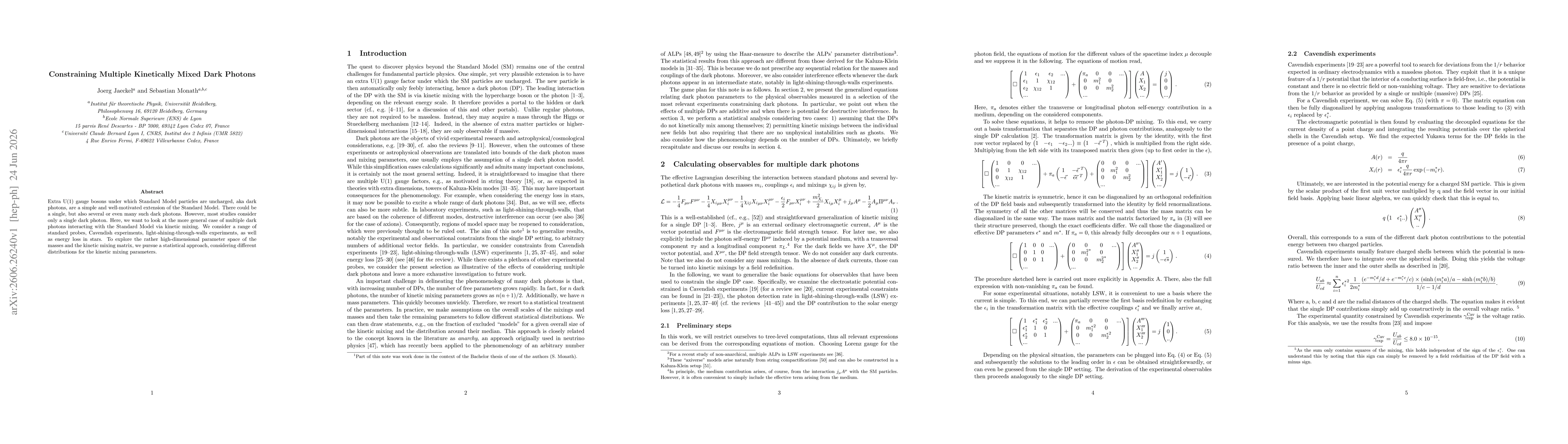 Thumbnail for Constraining Multiple Kinetically Mixed Dark Photons
