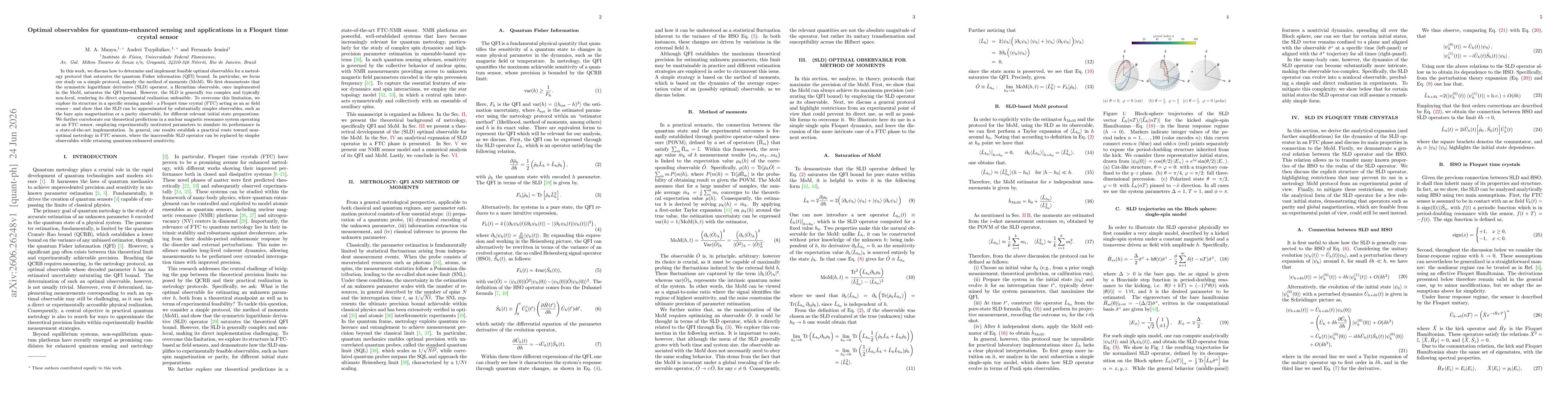 Thumbnail for Optimal observables for quantum-enhanced sensing and applications in a Floquet time crystal sensor