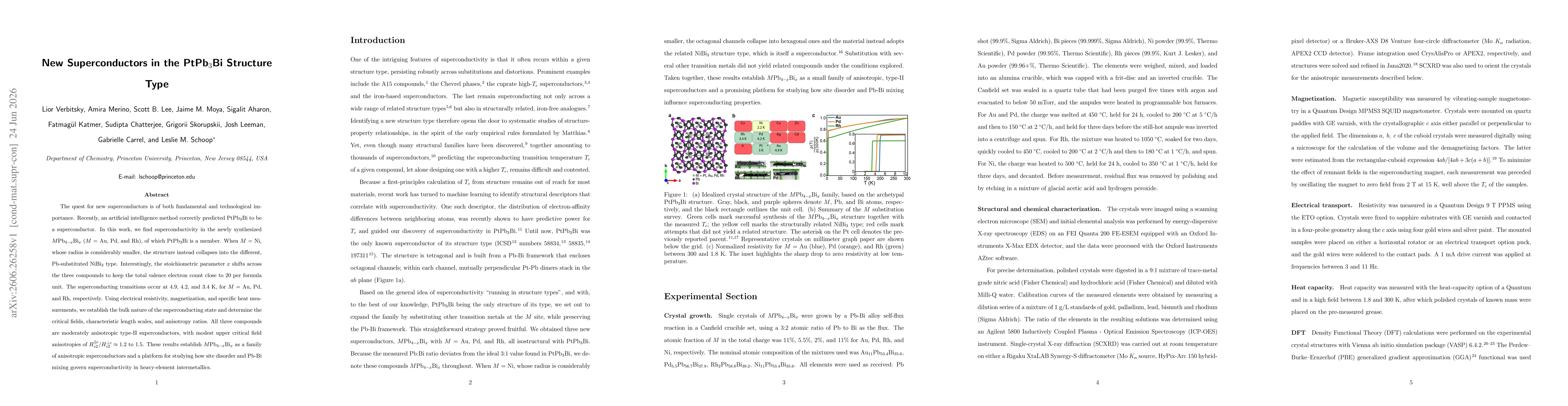 Thumbnail for New Superconductors in the PtPb$_3$Bi Structure Type