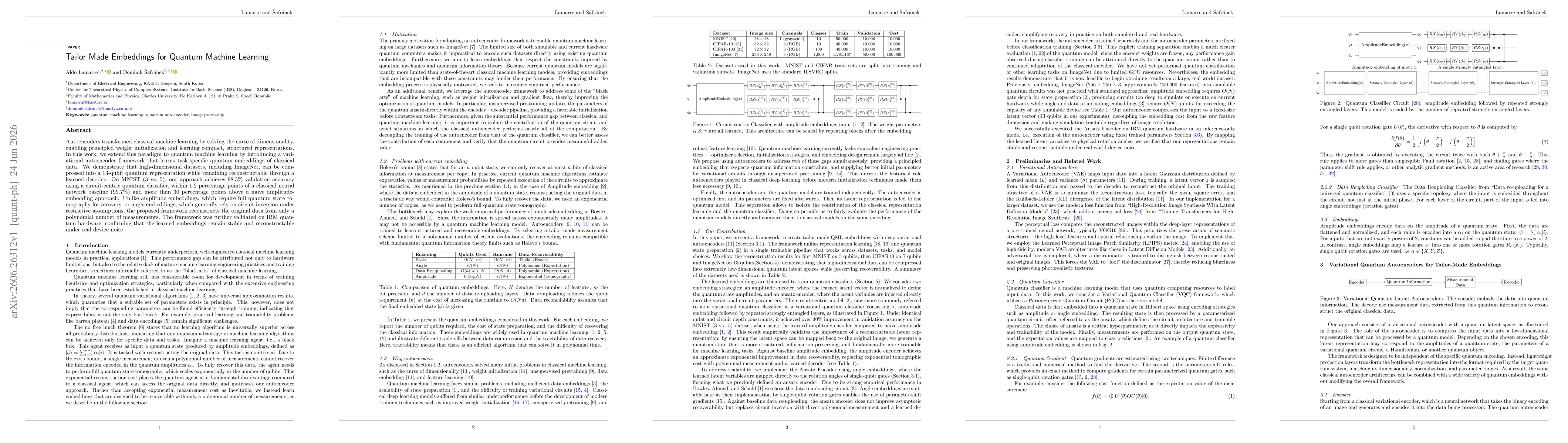 Thumbnail for Tailor Made Embeddings for Quantum Machine Learning