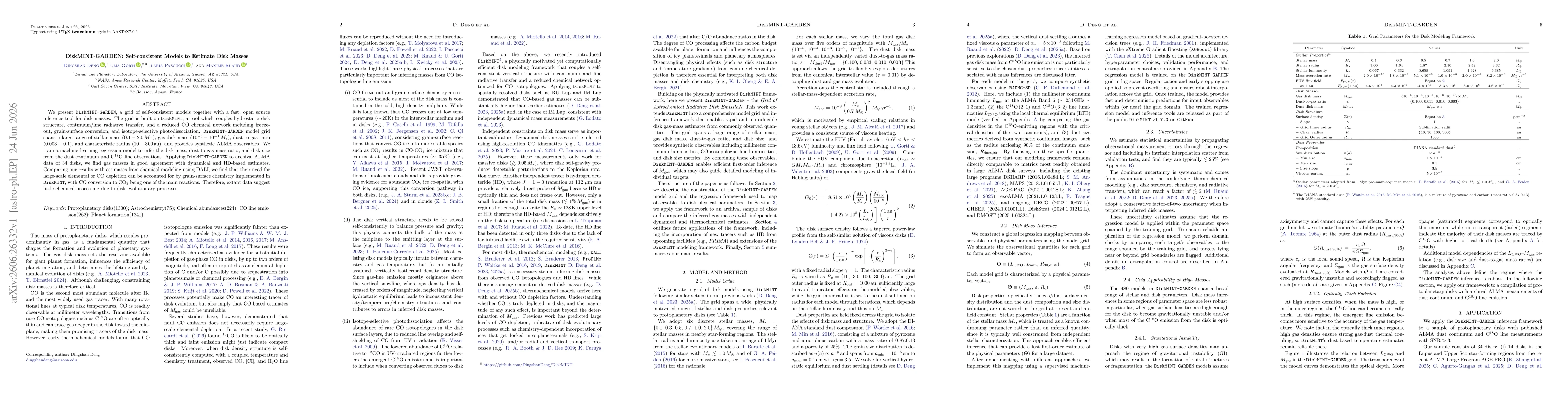 Thumbnail for DiskMINT-GARDEN: Self-consistent Models to Estimate Disk Masses