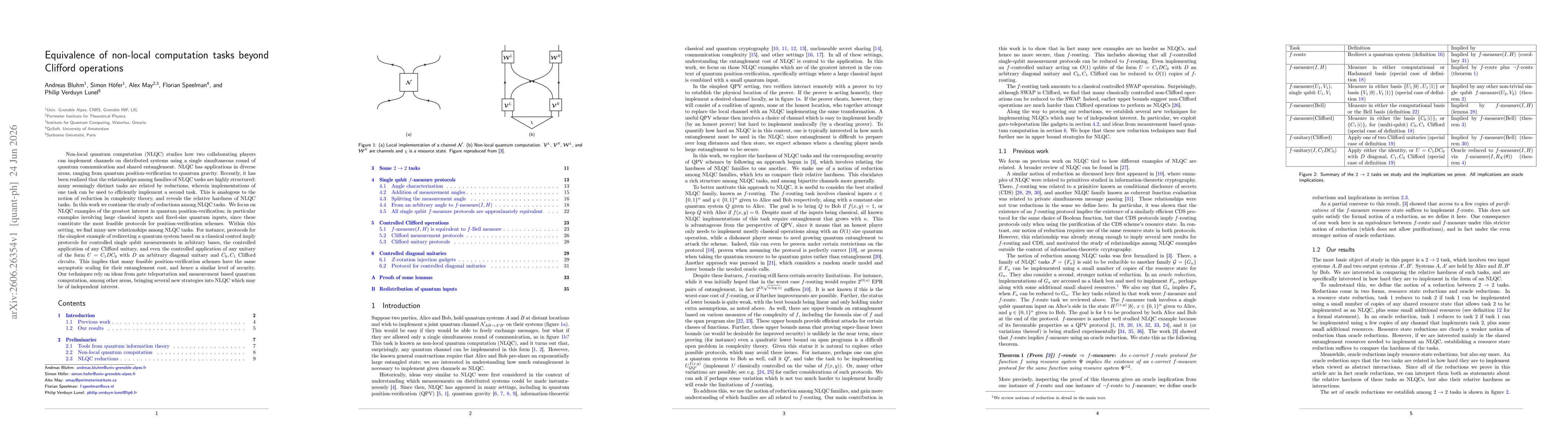 Thumbnail for Equivalence of non-local computation tasks beyond Clifford operations