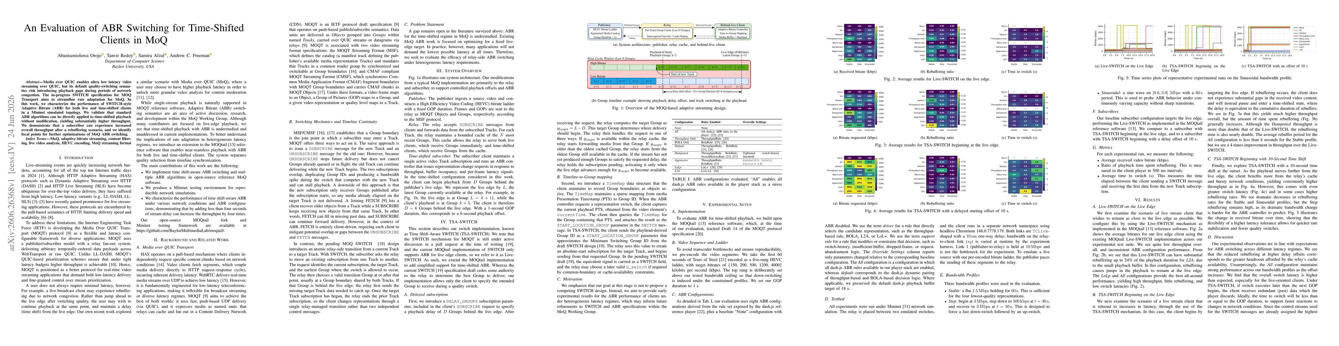 Thumbnail for An Evaluation of ABR Switching for Time-Shifted Clients in MoQ