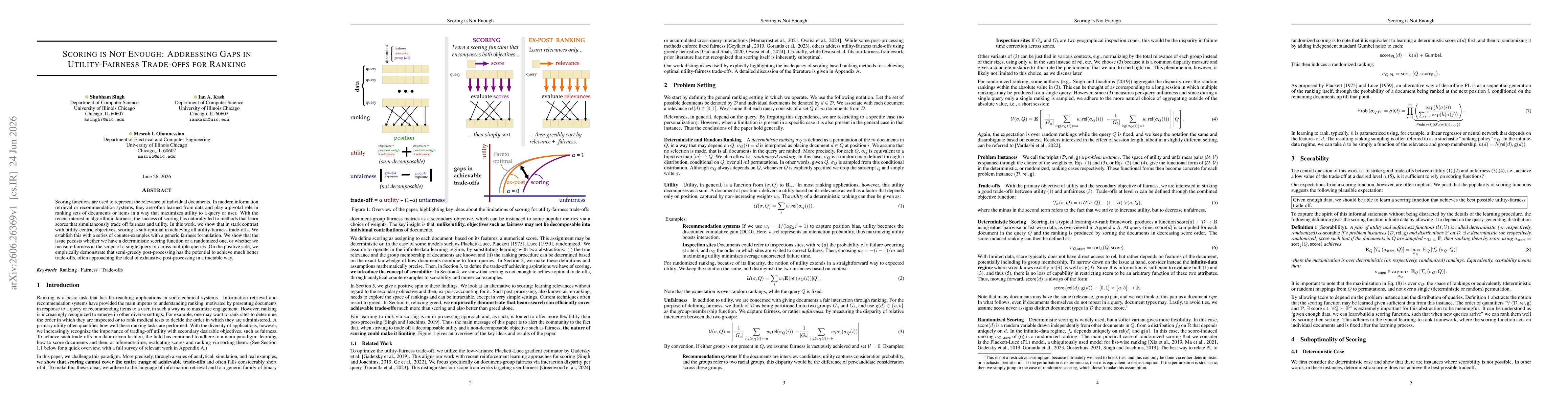 Thumbnail for Scoring Is Not Enough: Addressing Gaps in Utility-fairness Trade-offs for Ranking