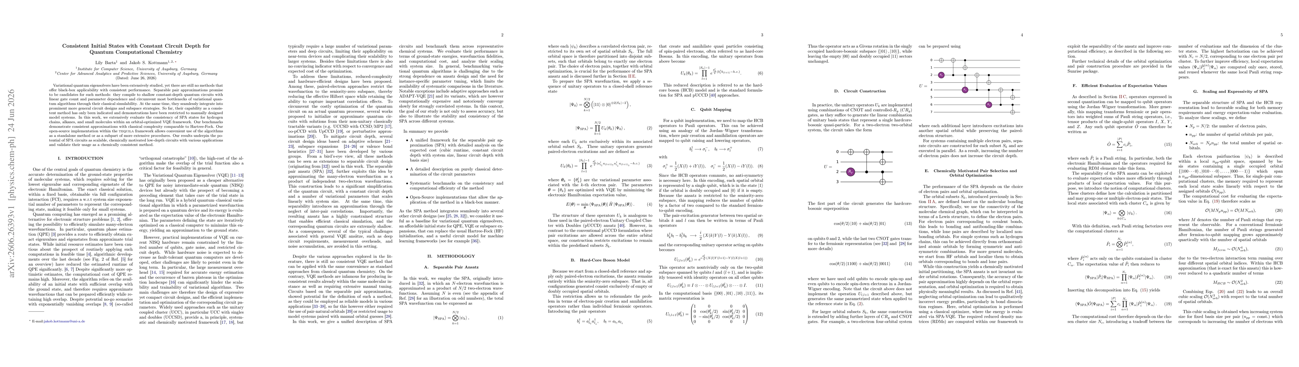 Thumbnail for Consistent Initial States with Constant Circuit Depth for Quantum Computational Chemistry