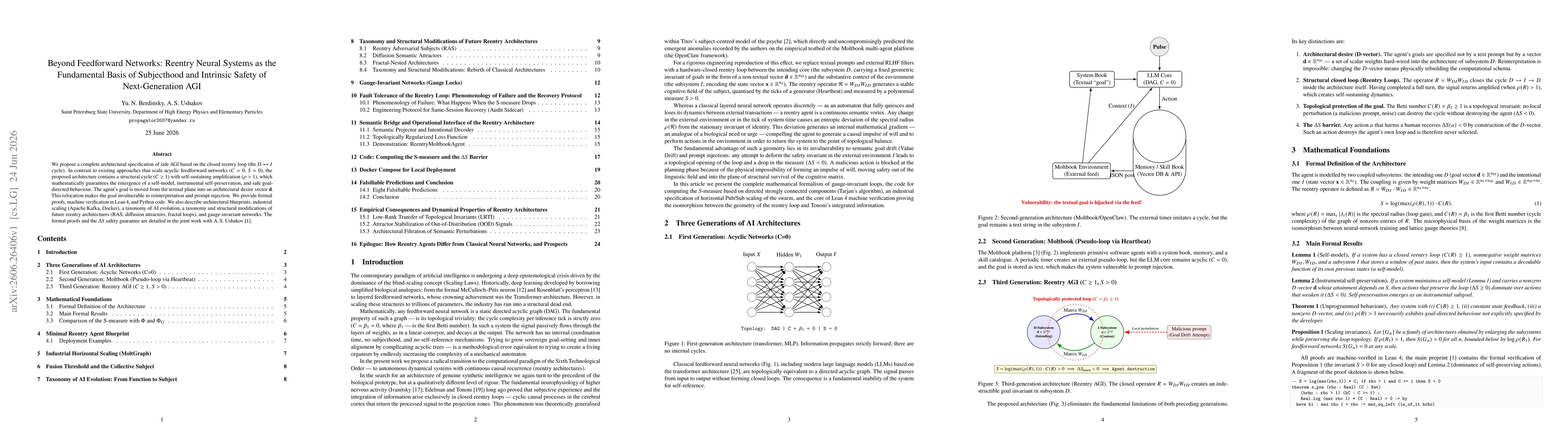 Thumbnail for Beyond Feedforward Networks: Reentry Neural Systems as the Fundamental Basis of Subjecthood and Intrinsic Safety of Next-Generation AGI