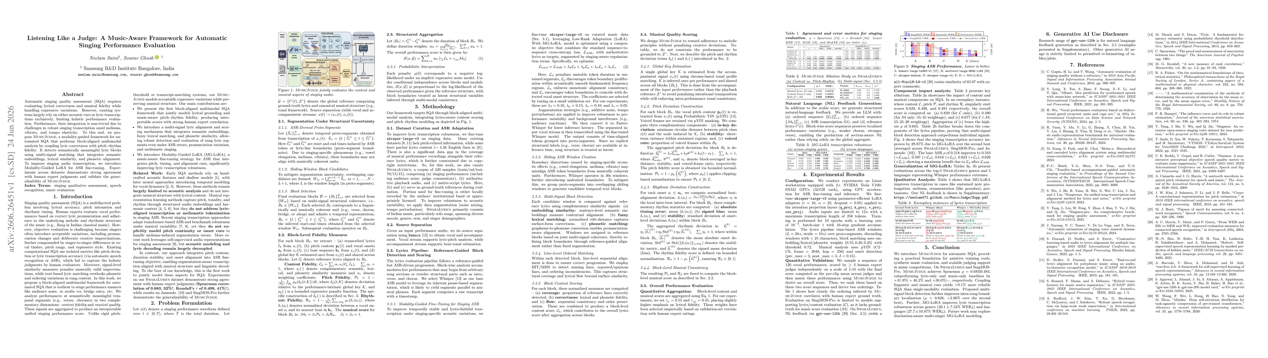 Thumbnail for Listening Like a Judge: A Music-Aware Framework for Automatic Singing Performance Evaluation