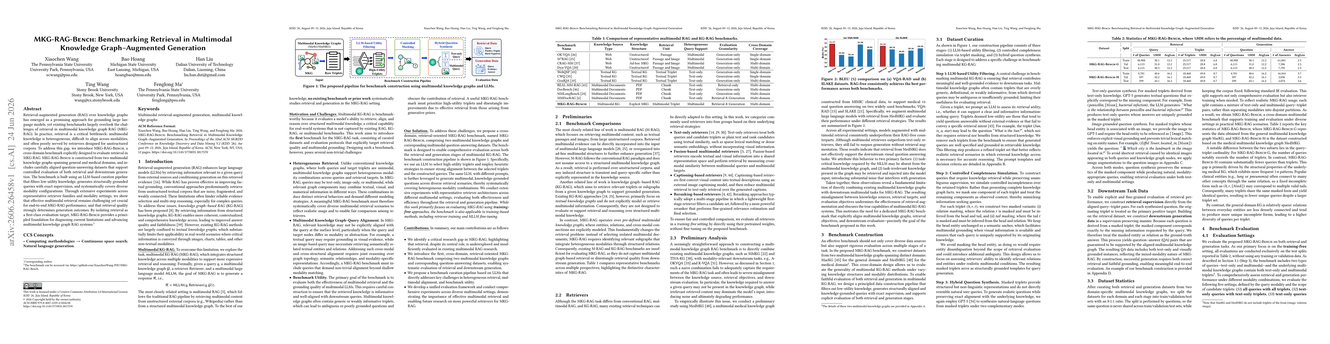 Thumbnail for MKG-RAG-Bench: Benchmarking Retrieval in Multimodal Knowledge Graph-Augmented Generation