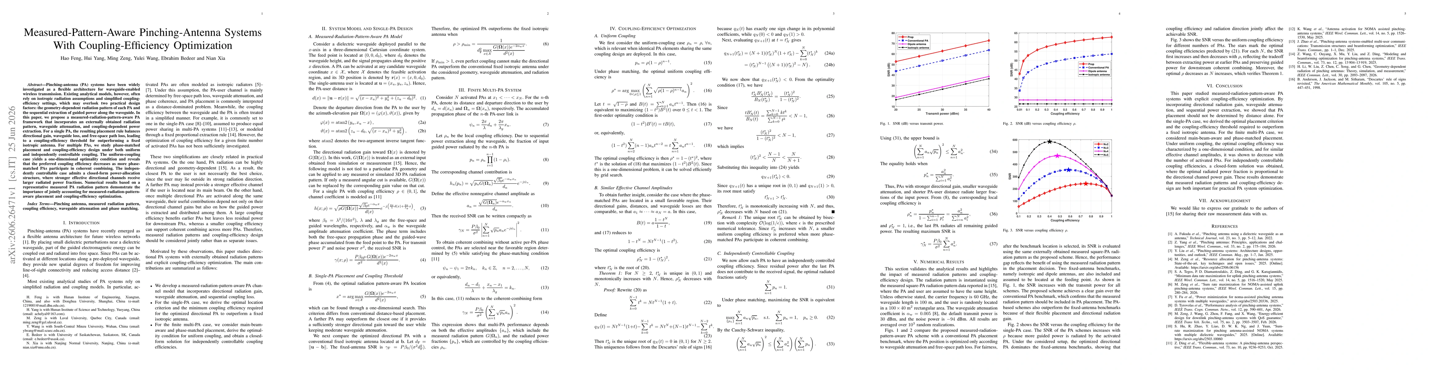 Thumbnail for Measured-Pattern-Aware Pinching-Antenna Systems With Coupling-Efficiency Optimization