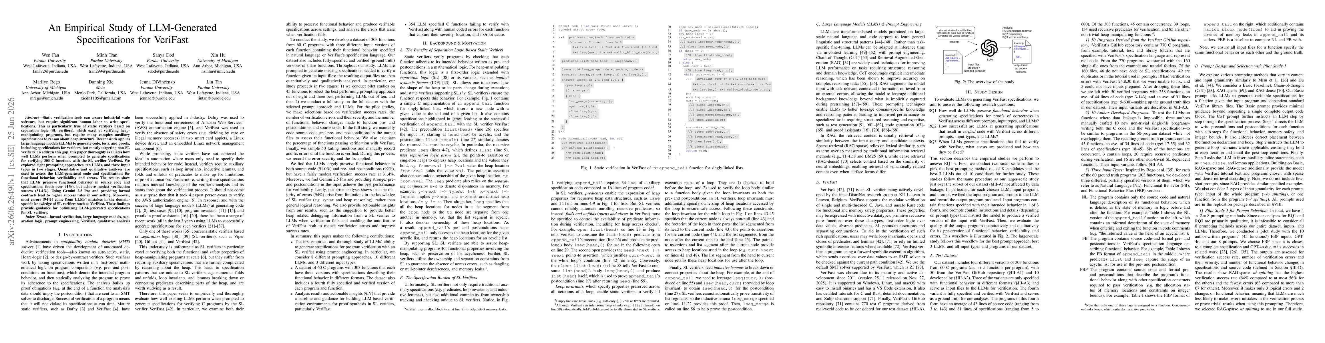 Thumbnail for An Empirical Study of LLM-Generated Specifications for VeriFast