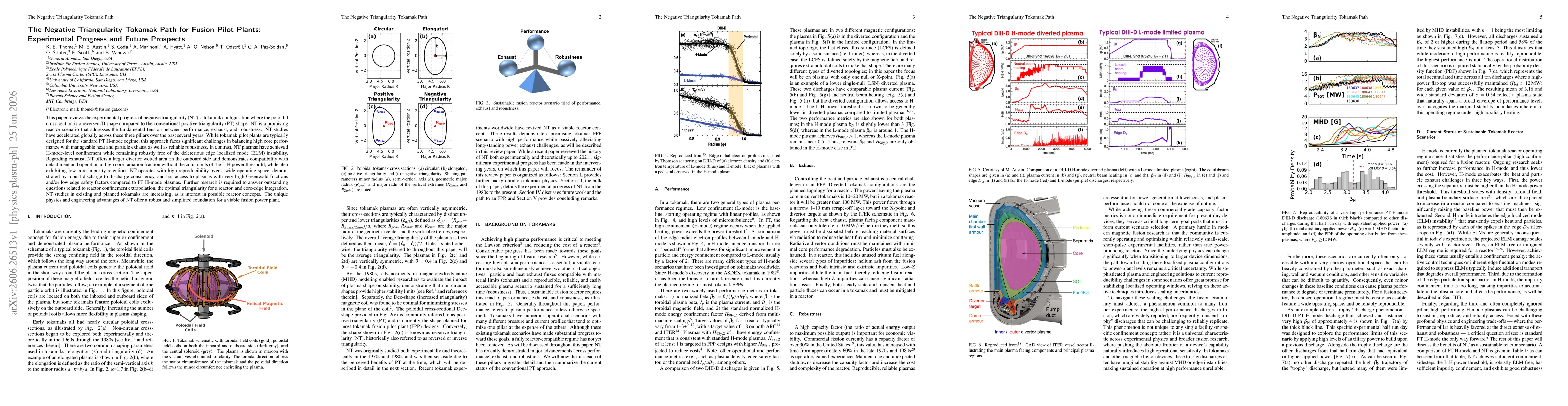Thumbnail for The Negative Triangularity Tokamak Path for Fusion Pilot Plants: Experimental Progress and Future Prospects
