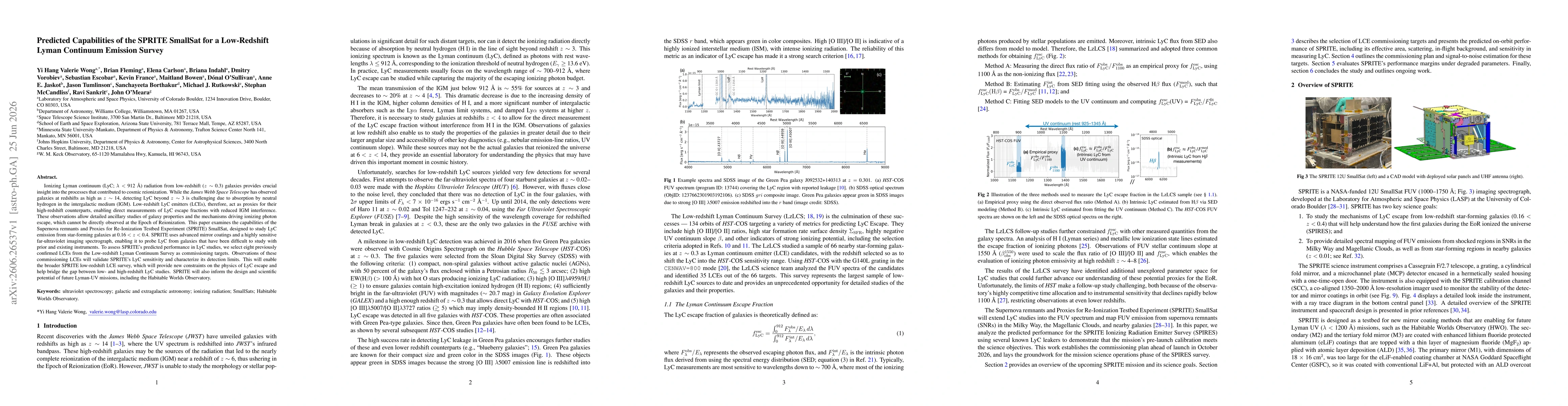 Thumbnail for Predicted Capabilities of the SPRITE SmallSat for a Low-Redshift Lyman Continuum Emission Survey