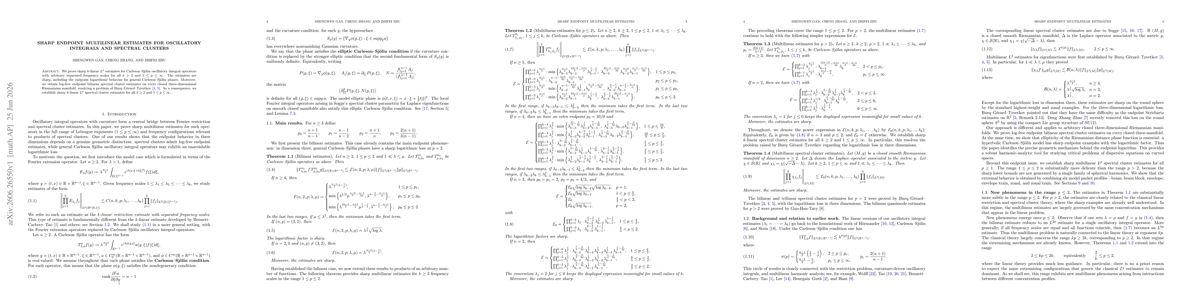 Thumbnail for Sharp endpoint multilinear estimates for oscillatory integrals and spectral clusters