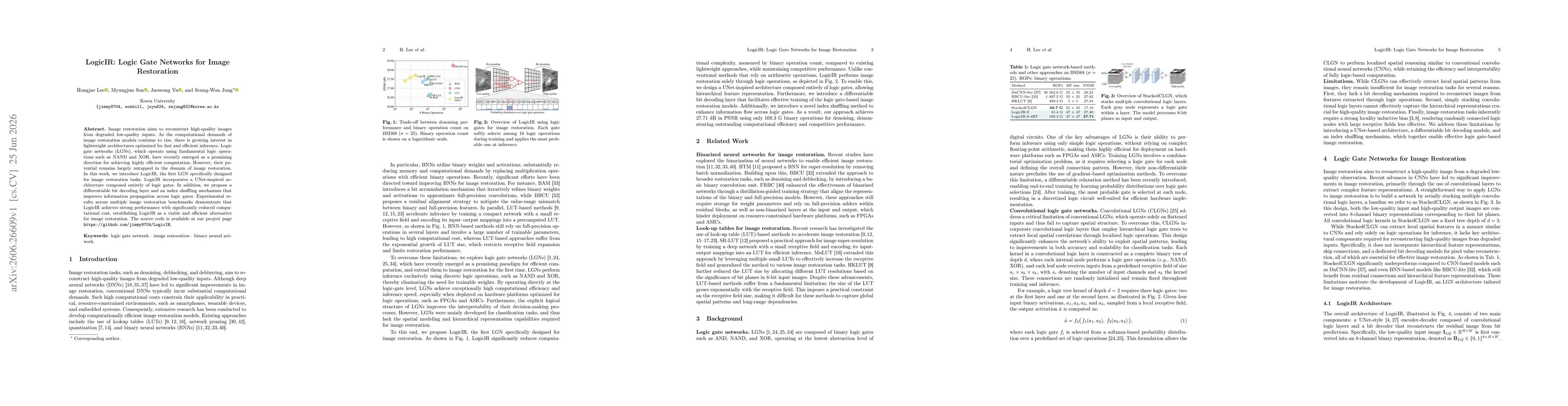 Thumbnail for LogicIR: Logic Gate Networks for Image Restoration