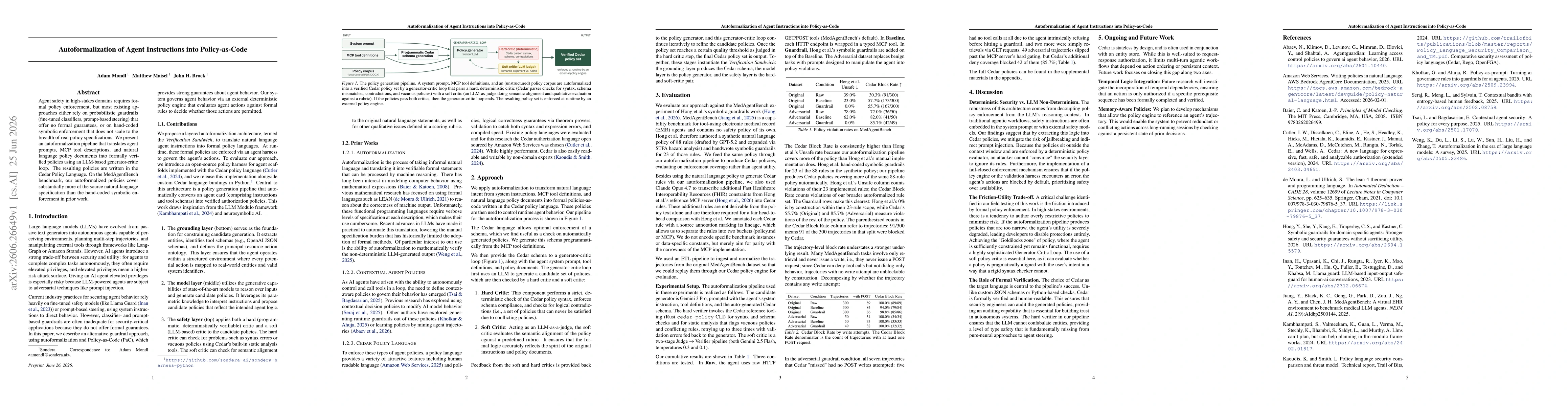Thumbnail for Autoformalization of Agent Instructions into Policy-as-Code