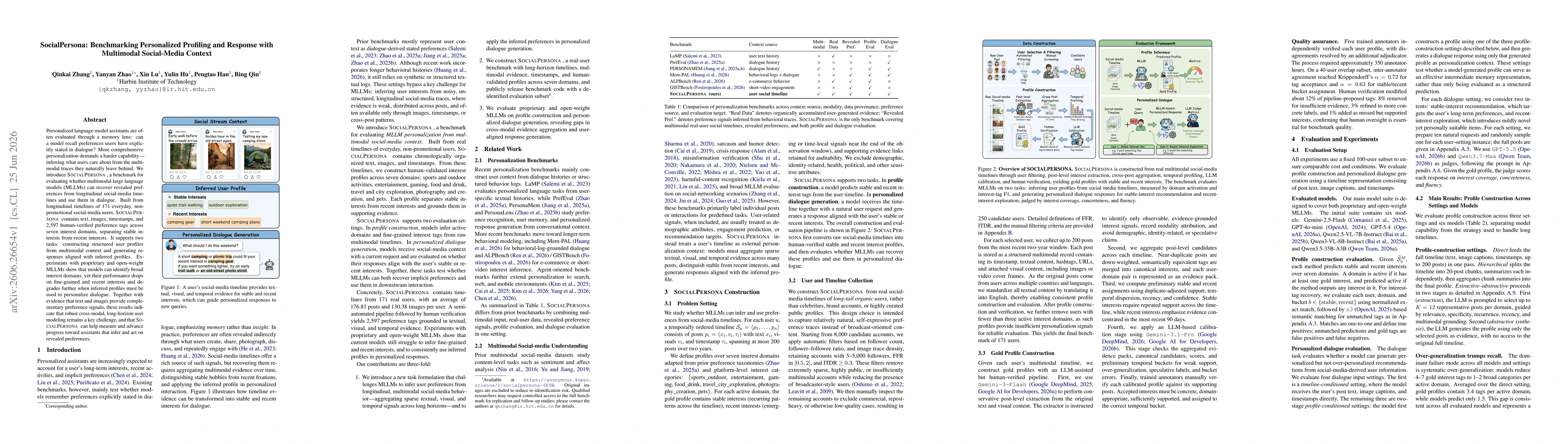 Thumbnail for SocialPersona: Benchmarking Personalized Profiling and Response with Multimodal Social-Media Context