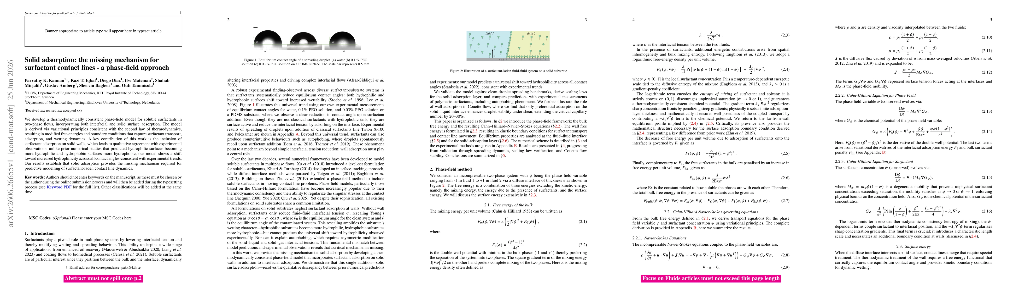 Thumbnail for Solid adsorption: the missing mechanism for surfactant contact lines -- a phase-field approach