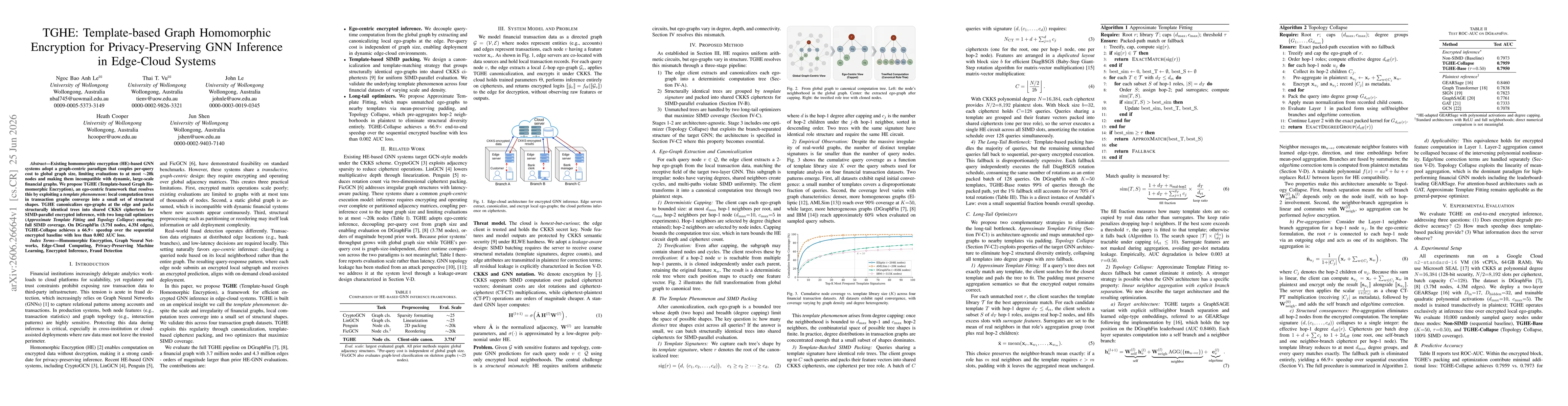 Thumbnail for TGHE: Template-based Graph Homomorphic Encryption for Privacy-Preserving GNN Inference in Edge-Cloud Systems