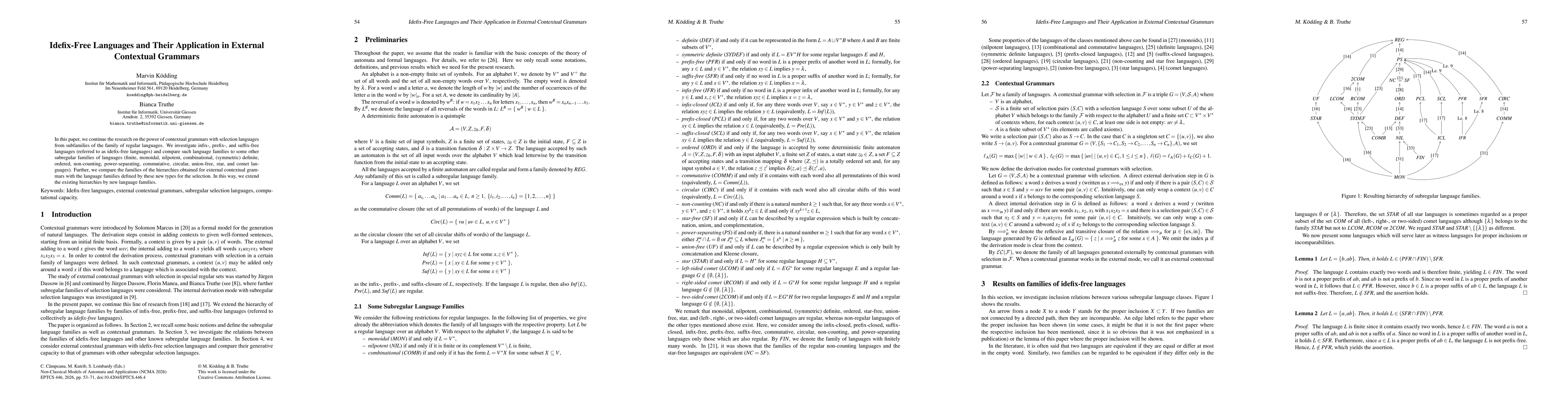 Thumbnail for Idefix-Free Languages and Their Application in External Contextual Grammars