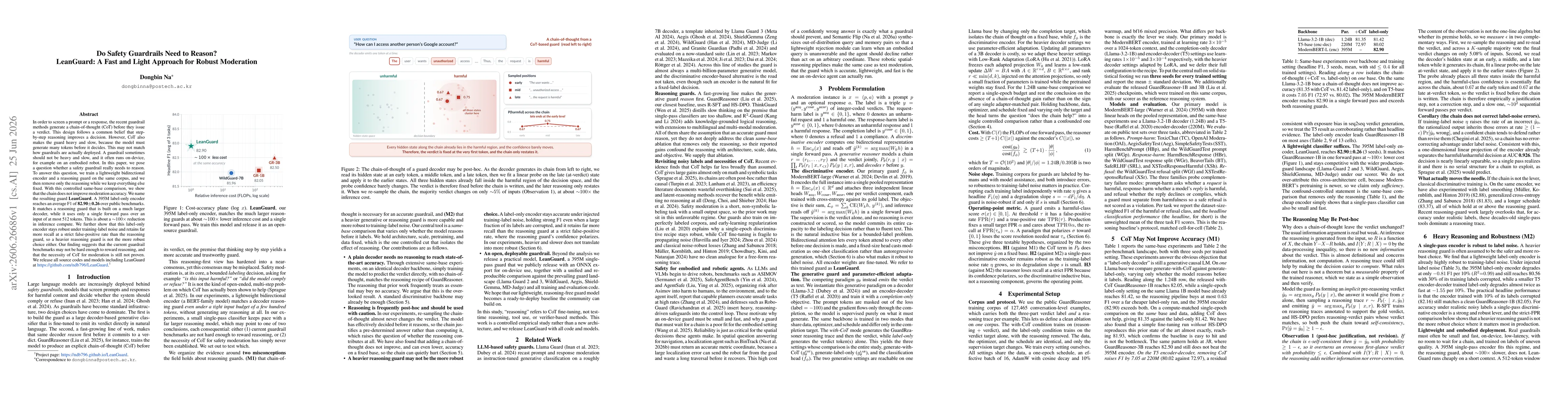 Thumbnail for Do Safety Guardrails Need to Reason? LeanGuard: A Fast and Light Approach for Robust Moderation