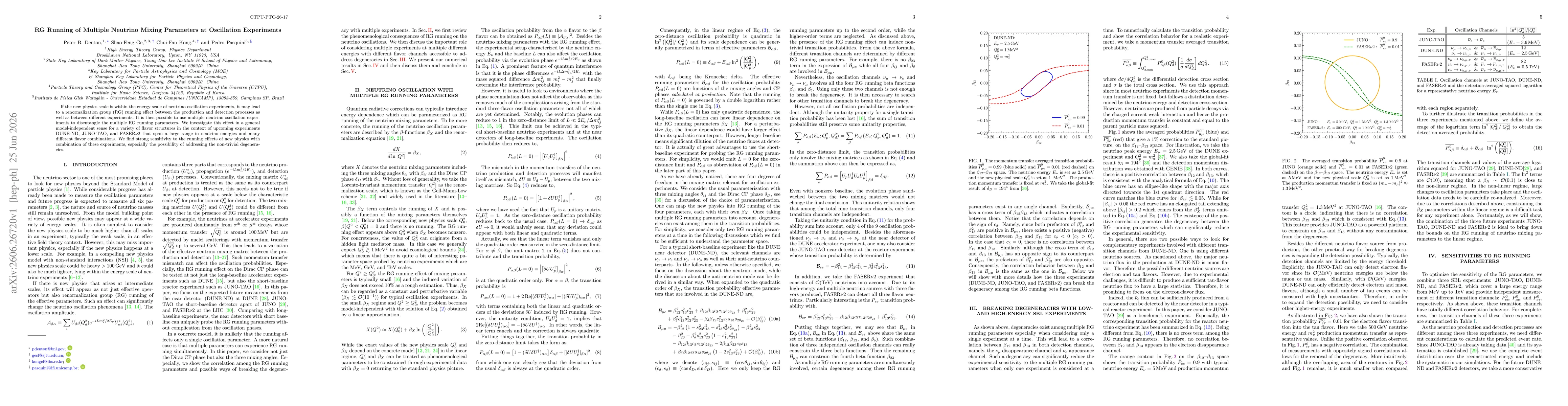 Thumbnail for RG Running of Multiple Neutrino Mixing Parameters at Oscillation Experiments