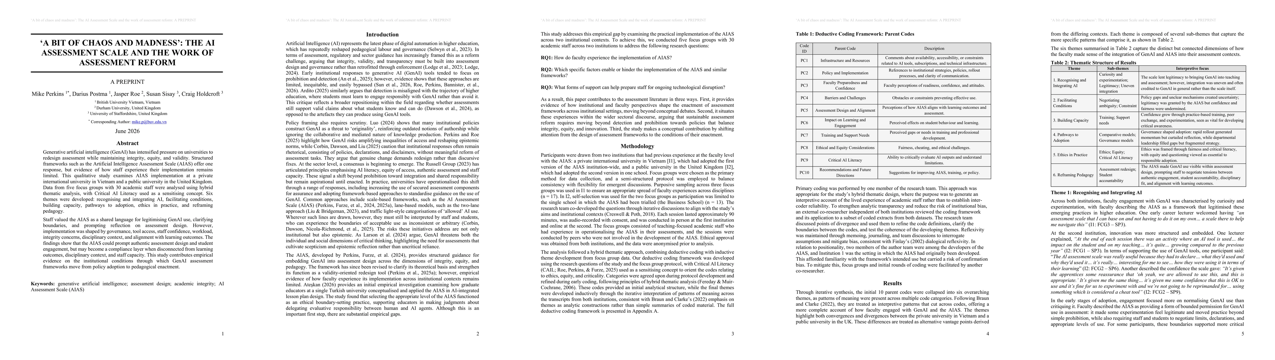 Thumbnail for 'A bit of chaos and madness': The AI Assessment Scale and the work of assessment reform