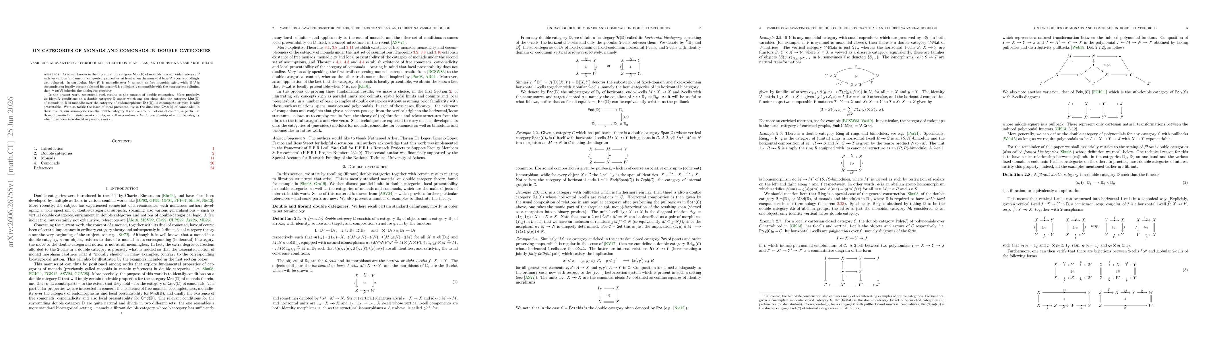 Thumbnail for On categories of monads and comonads in double categories