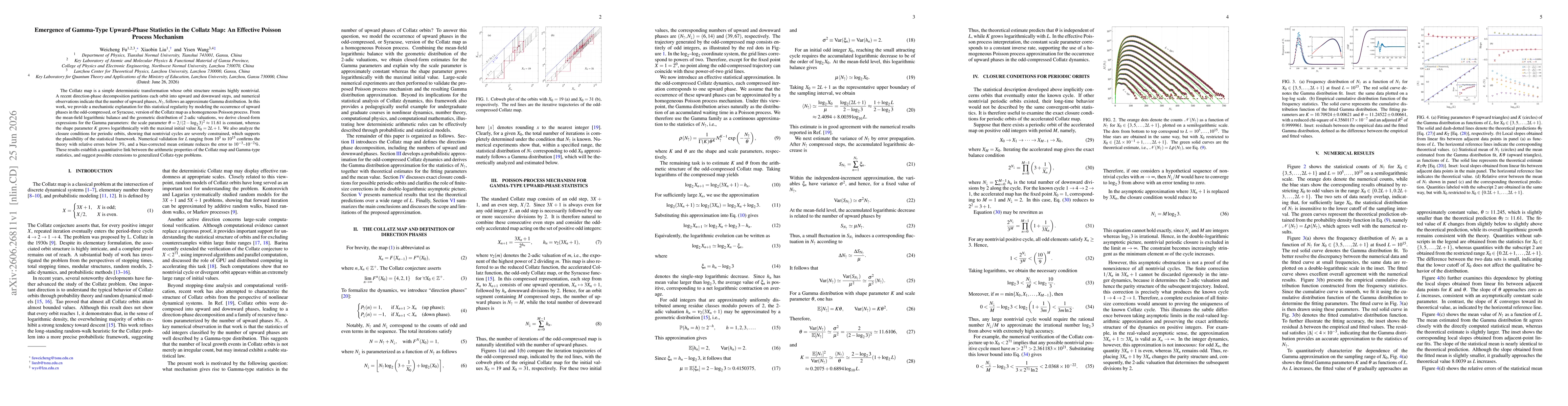 Thumbnail for Emergence of Gamma-Type Upward-Phase Statistics in the Collatz Map: An Effective Poisson Process Mechanism