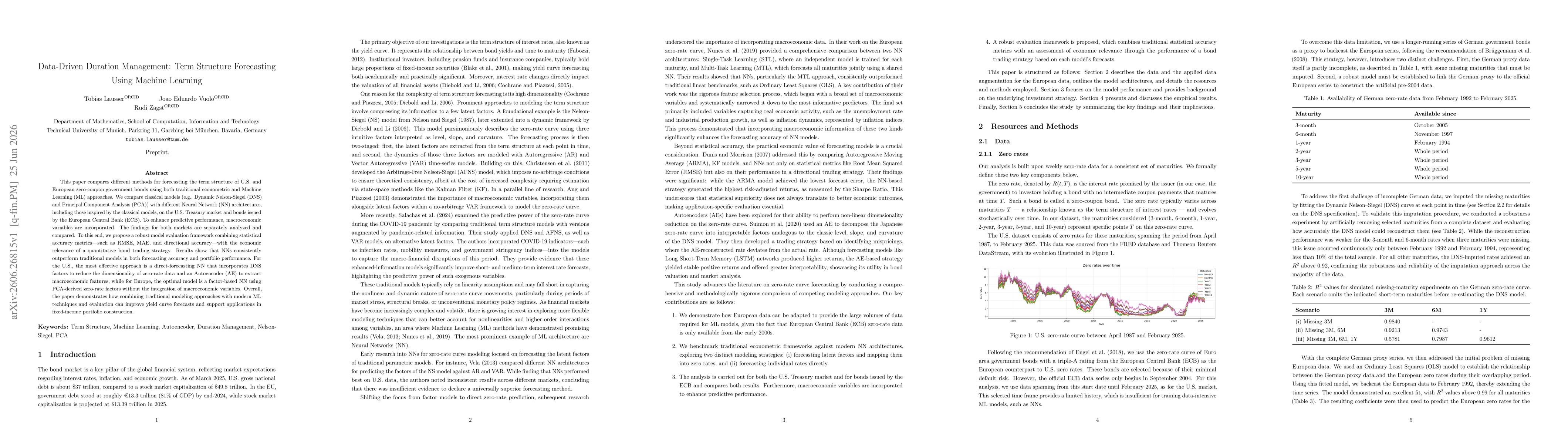 Thumbnail for Data-Driven Duration Management -- Term Structure Forecasting Using Machine Learning
