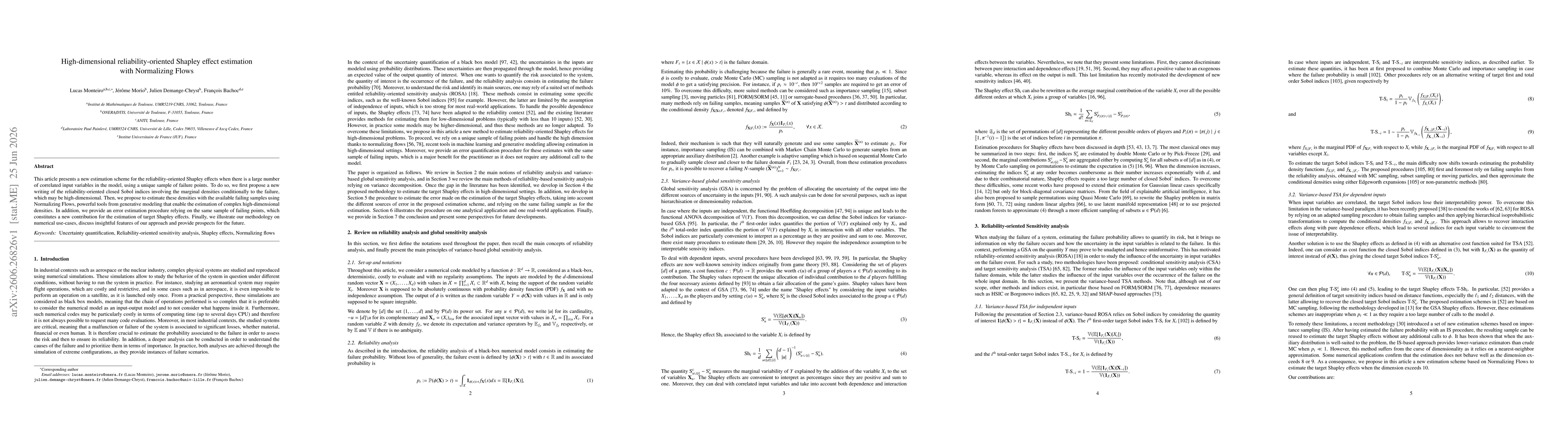 Thumbnail for High-dimensional reliability-oriented Shapley effect estimation with Normalizing Flows