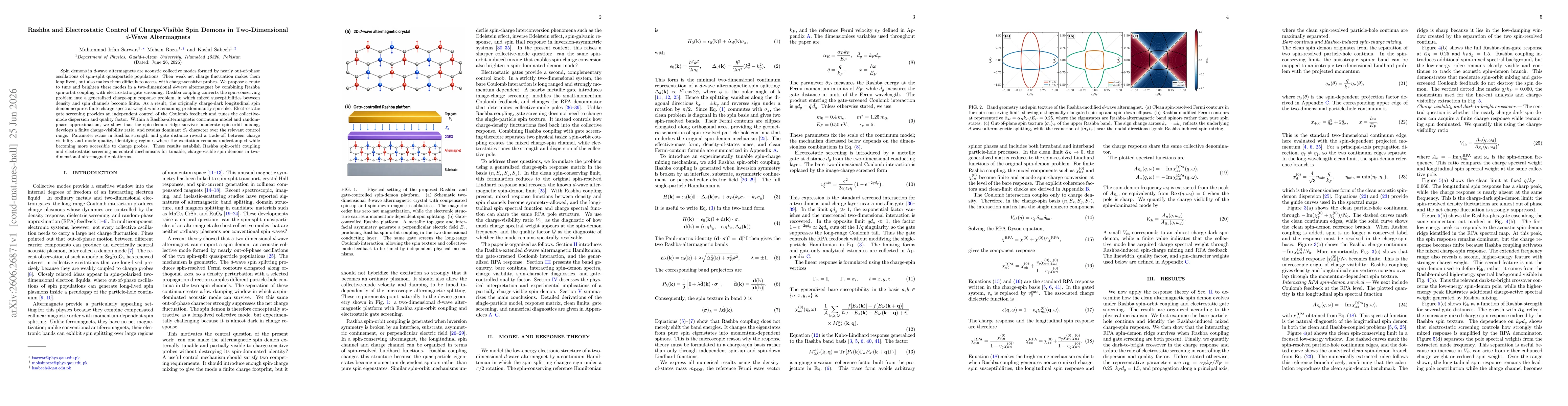 Thumbnail for Rashba and Electrostatic Control of Charge-Visible Spin Demons in Two-Dimensional d-Wave Altermagnets