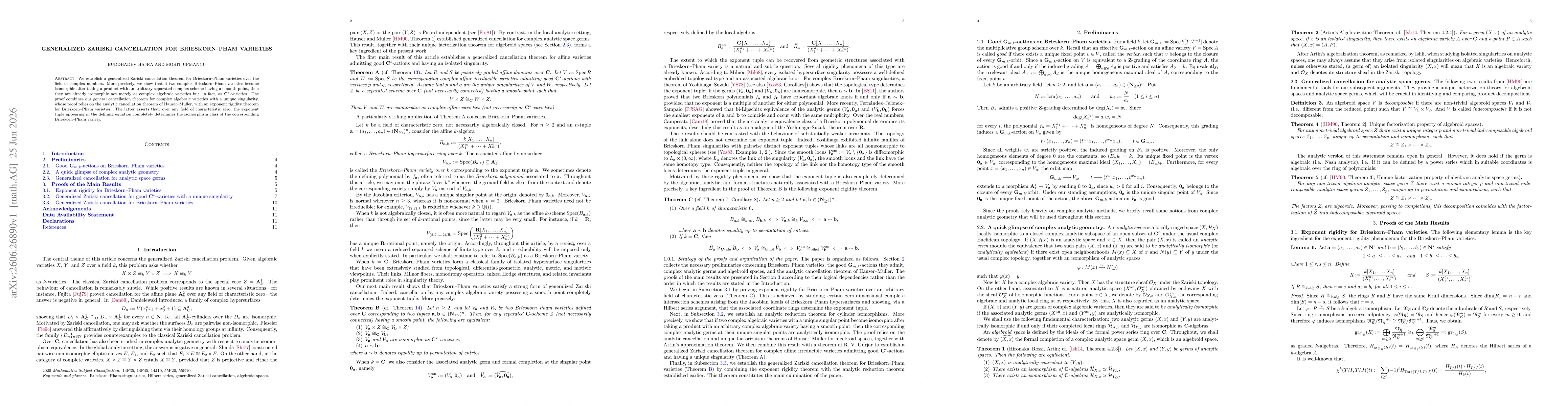 Thumbnail for Generalized Zariski cancellation for Brieskorn--Pham varieties