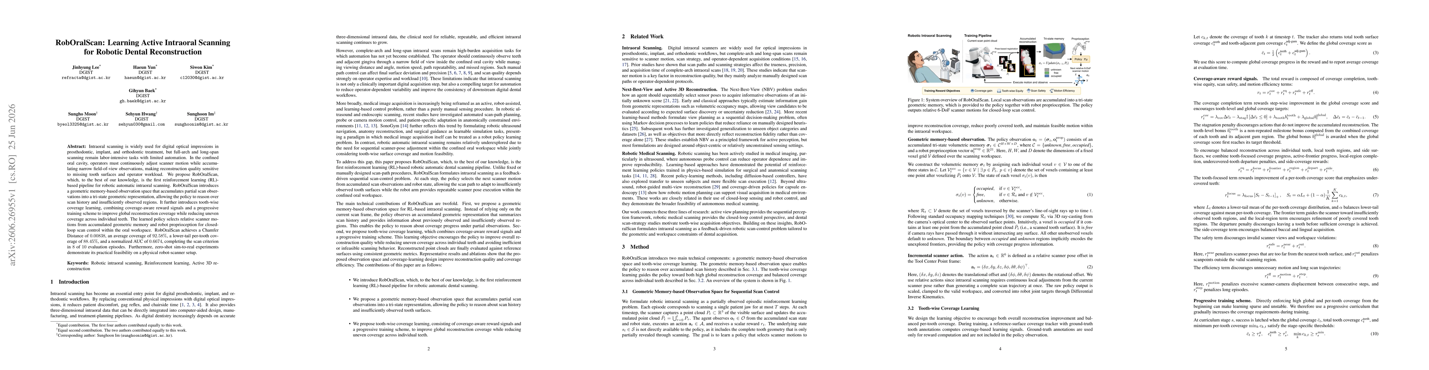 Thumbnail for RobOralScan: Learning Active Intraoral Scanning for Robotic Dental Reconstruction