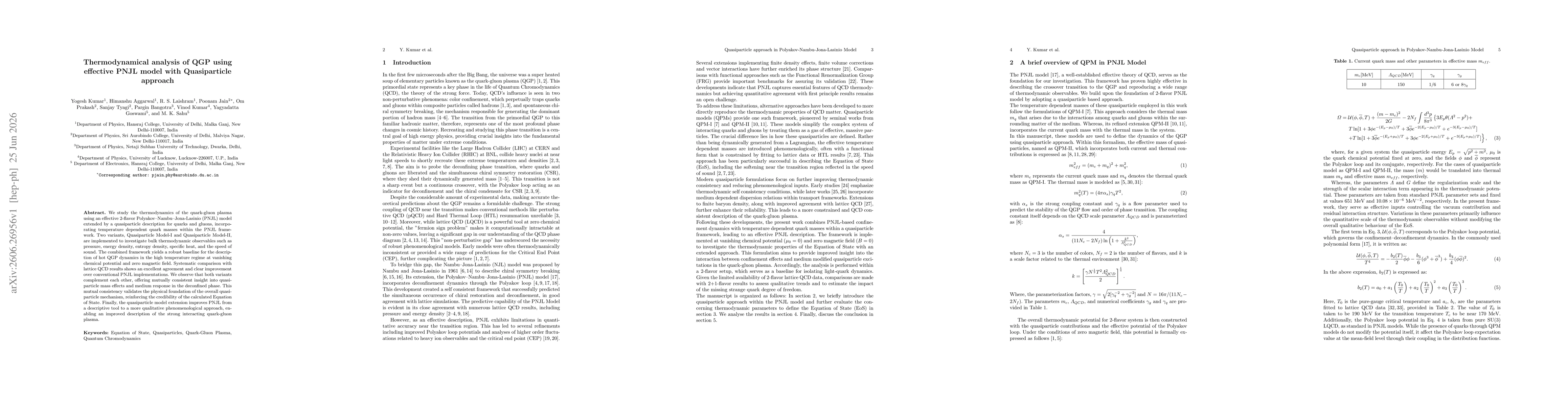 Thumbnail for Thermodynamical analysis of QGP using effective PNJL model with Quasiparticle approach