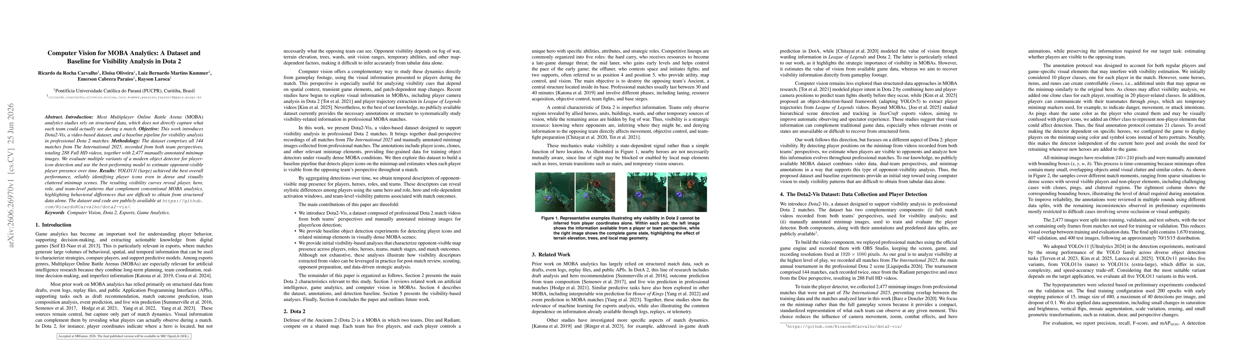 Thumbnail for Computer Vision for MOBA Analytics: A Dataset and Baseline for Visibility Analysis in Dota 2