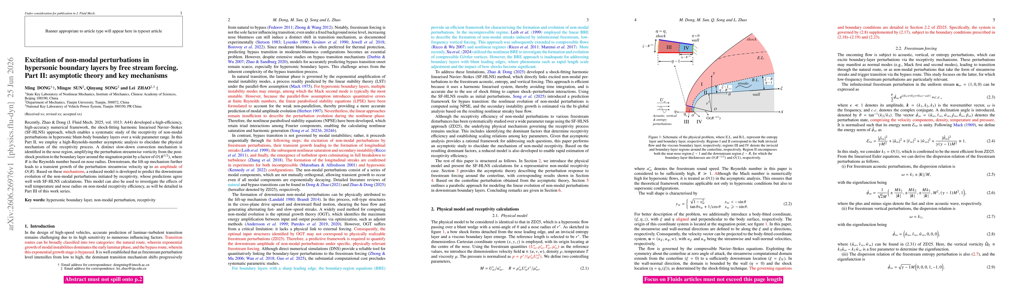 Thumbnail for Excitation of non-modal perturbations in hypersonic boundary layers by free stream forcing. Part II: asymptotic theory and key mechanisms